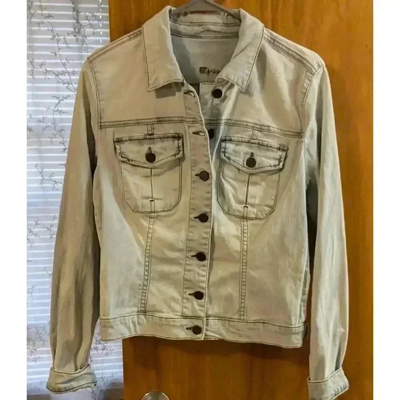 Kut From the Kloth Women's Jean Jacket Whitewash Size Medium - Picture 1 of 10
